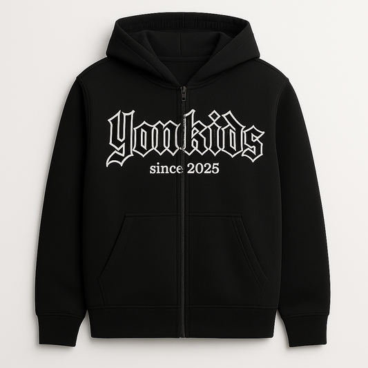 Chaqueta Yonkids Legacy con bolsillo oculto – Edición Gótica Bordada (100% Algodón)