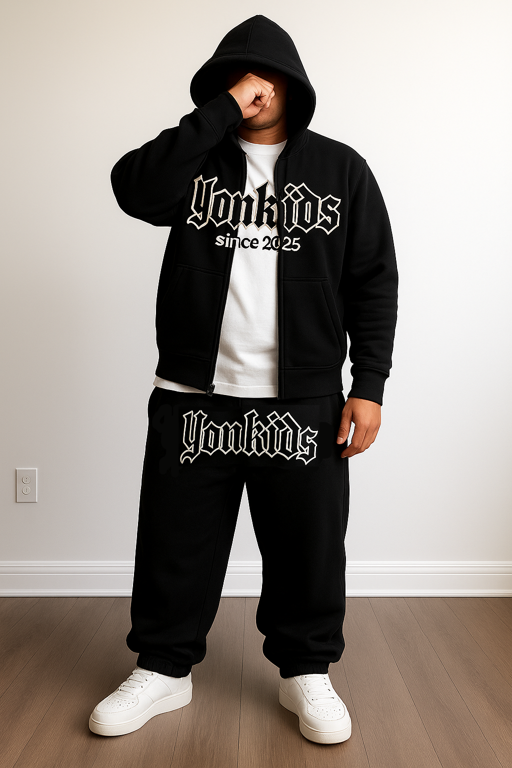Chaqueta Yonkids Legacy con bolsillo oculto – Edición Gótica Bordada (100% Algodón)