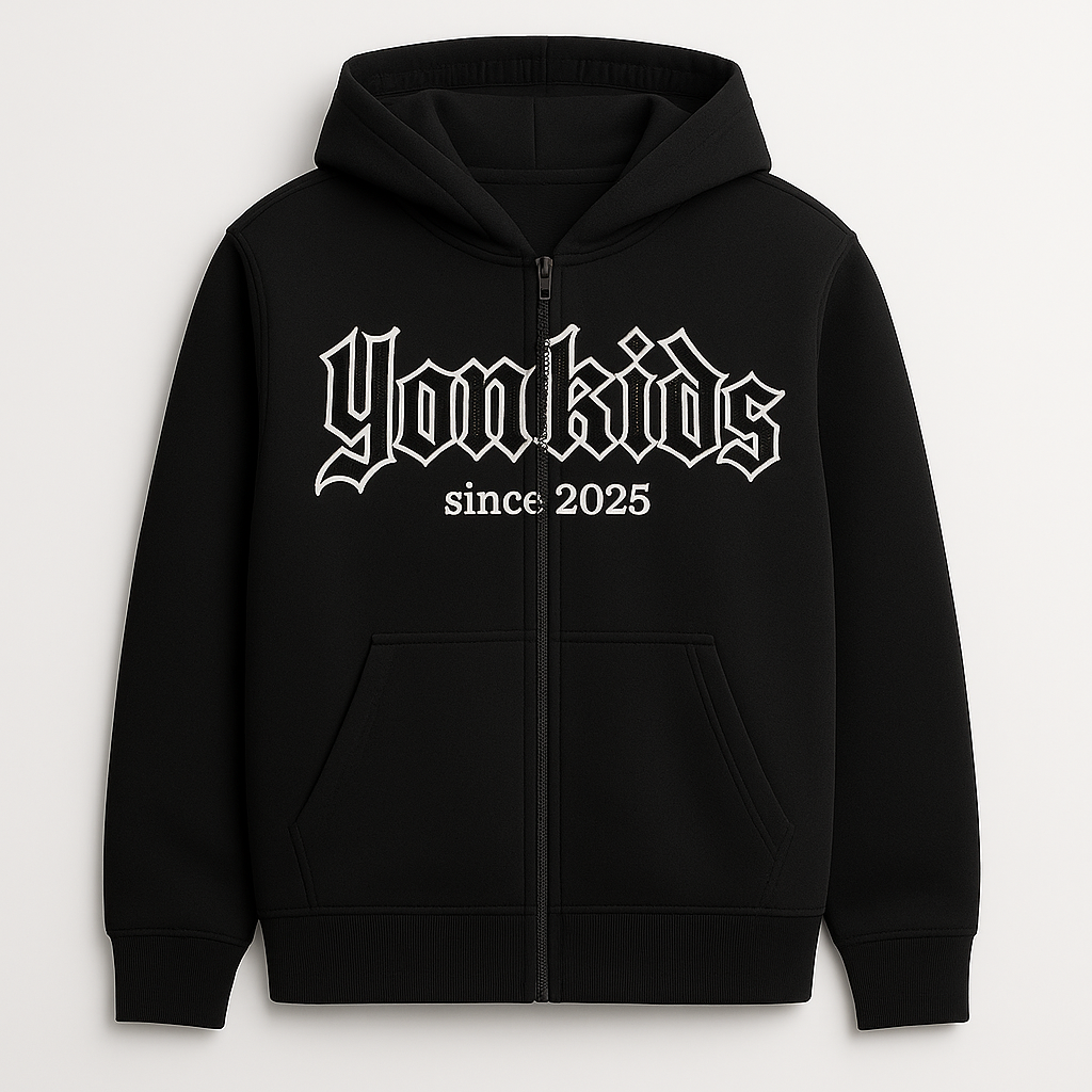 Chaqueta Yonkids Legacy con bolsillo oculto – Edición Gótica Bordada (100% Algodón)